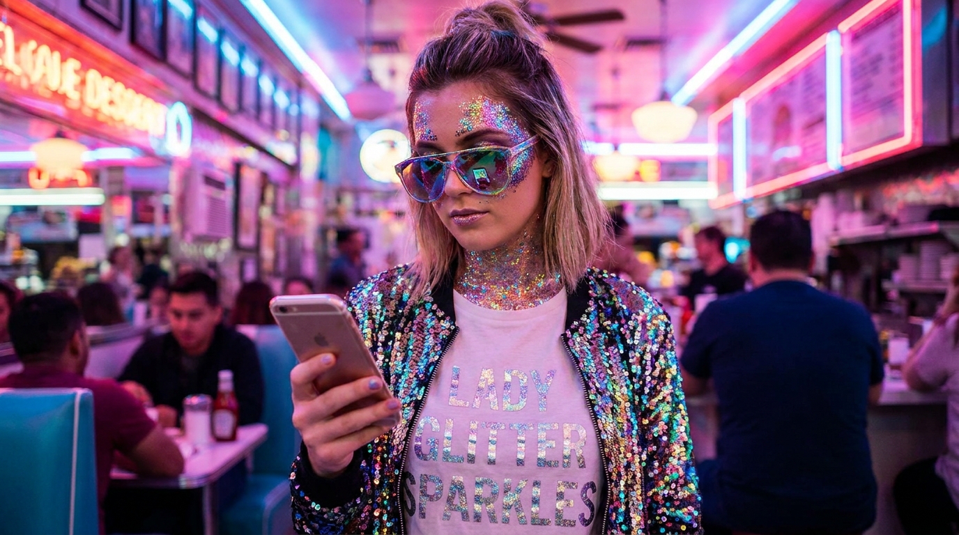 lady glitter sparkles