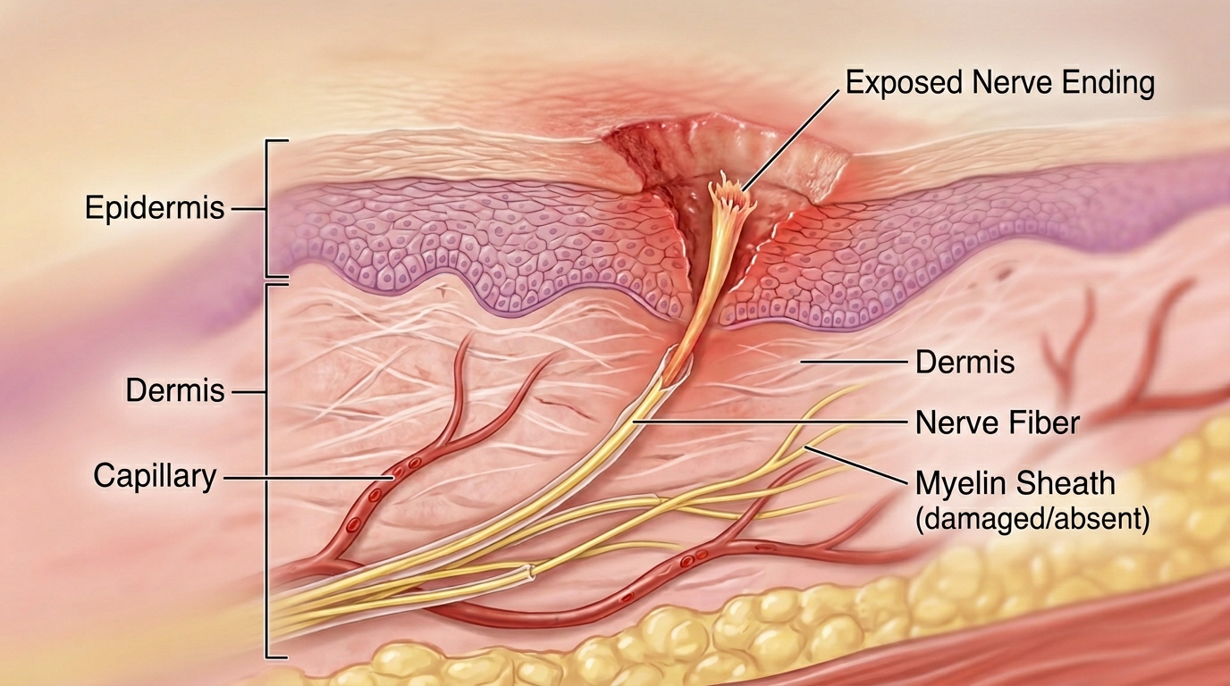 exposed nerve ending